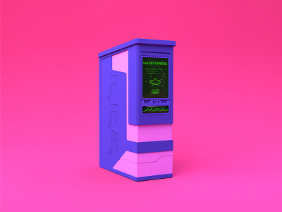 Galaxy Parking Meter 3d creative design illustration render