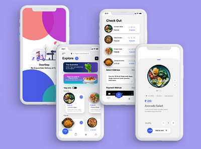 Food Delivery App adobe photoshop adobexd branding design landing page design ui uiuxdesign ux uxui