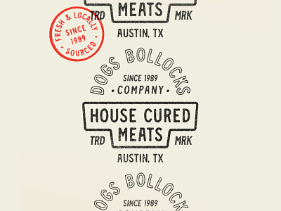 House Cured Meats badge design badge work branding design lettering lockup meats stamp texture typography