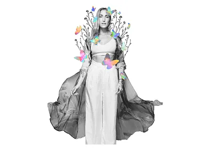 Natalia Benson Coaching Certification Landing Shot butterfly coaching colorful cute cutout entrepreneur feminine floral flowers hand drawn handmade holographic holographic foil landing magical natalia benson photoshop website woman