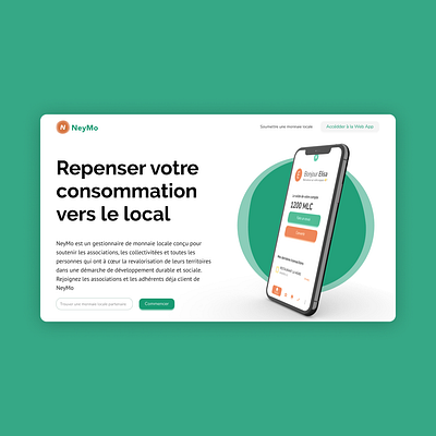 Neymo - Landing Page concept design landing local money product services society