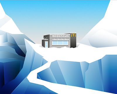 McMountain 2020 design adobe illustrator aesthetic ice mcdonalds mountain mountains path restaurant snow vector vector art vector illustration