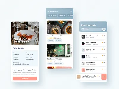 Restaurant Booking App app concept design interface typogaphy typography
