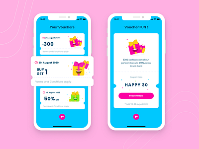 Voucher List UI Mobile App 🥳 app illustration ui