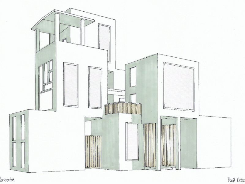 Proyecto de composición de cubos 3d art architecture autocad composition cube drawing handmade monochrome