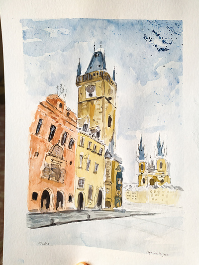 Prague cz czech illustration painting prague sketch travel travelsketch watercolor watercolour