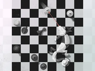 Chess Chameleon 2d illustration chameleon chess piece chessboard chessin clean funny game design games illustration illustrator play simple texture vector