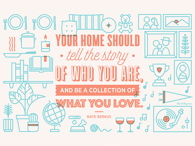 Quote illustration home icons illustration