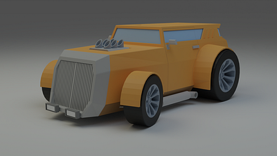 Low Poly Hot Rod 3d illustration low poly