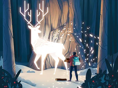 Deer Lord animal deer design illustration mythical vector