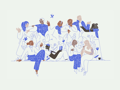 Conversations apple pencil character community crowd drawing figure group illustration ipad pro men pattern people people illustration woman women