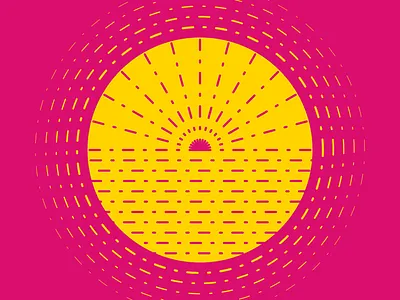 Summer Sun after effects animation circle dribbbleweeklywarmup flat gold line magenta minimal monochrome pink simple summer sun symbol vector yellow