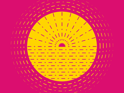 Summer Sun after effects animation circle dribbbleweeklywarmup flat gold line magenta minimal monochrome pink simple summer sun symbol vector yellow