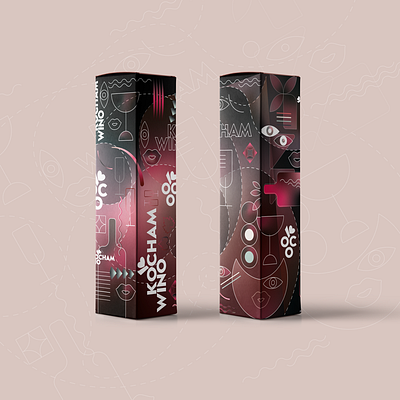 Wine package box design illustraion package wine