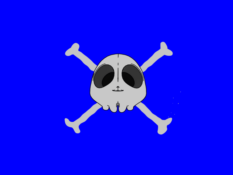 Skull animation 2d 3d after effects animation blue design flat framebyframe gif motion