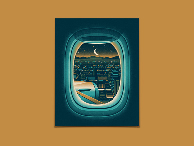 Mainland airplane airplane window city dan kuhlken dkng dkng studios enamel pin frame geometric illustration nathan goldman pin poster screen print silkscreen texture vector window