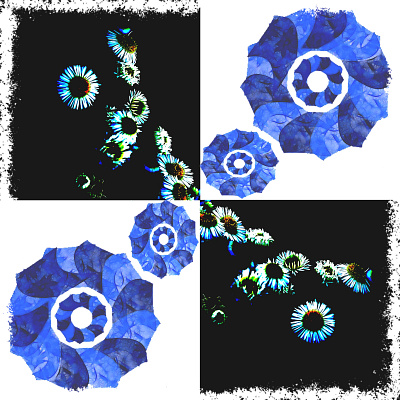 collage blue field flowers beauty black white blackandwhite bloomivio blue bright chain circle collage design art dramatic field flower flowers illustration nature pattern photography squares vivid