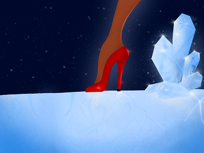 High heel cristal digital illustration digital painting drawing high heel high heels ice illustration procreate