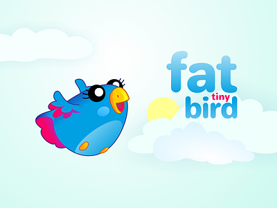 fat tiny bird bird cartoon character illustration vector