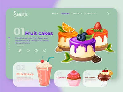 Sweetie Website Design adobexd app design homepagedesign landing page design landingpage ui ux web