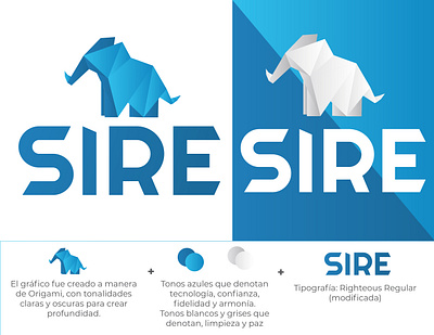 Logotipo Sire abstract blue branding design elefante elephant elephant logo gradient ilustration logo logotipo logotype technology ui vector