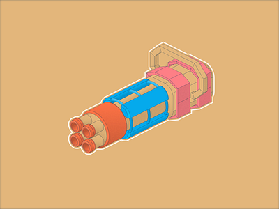 LittleGun computer art dribbble dribbble best shot dribble dribble shot illustration isometric isometric art isometric design negative space negative space vector