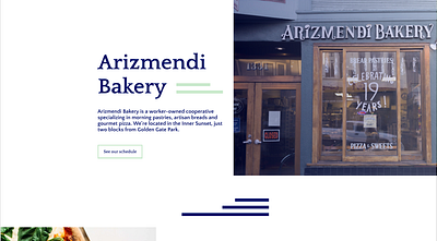 Bakery Website Design: Arizmendi bakery experiment figma homepage redesign san francisco sharpen.design shop visual design web design website website concept website design