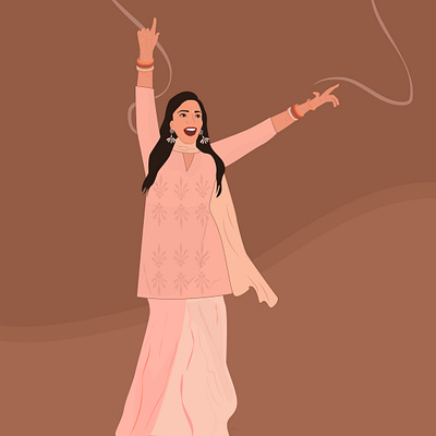 desi girl ! desi design flat illustration minimal vector