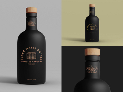 Black Matte Bottle Mockup black bottle matte mockup photoshop