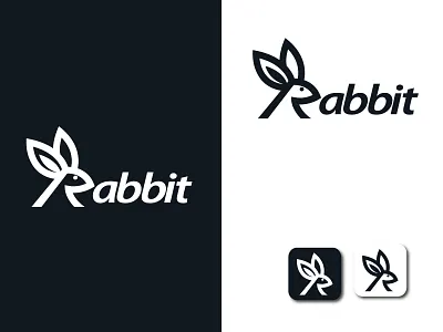 Rabbit branding logo design - R letter logo 3d app arrow brand design brand designer crative logo creative logo custom lettering icon logo mimimal mordan logo professional logo r letter logo rabbit logo script lettering wordmark wordmarks
