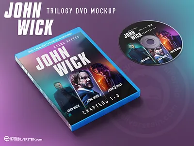 John Wick - Trilogy DVD Mockup disc dvd film graphic design graphics john johnwick mockup mockup design movie product productdesign trilogy wick