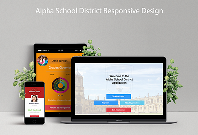 Alpha School District Application app app design branding design graphics icon illustration layout logo ui ux vector