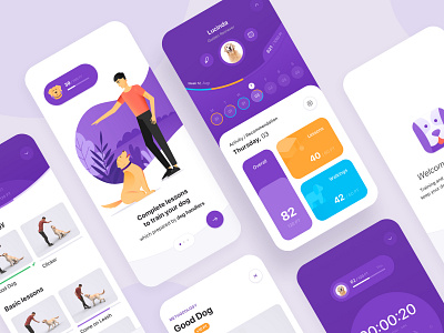 GoDog app app circle design dog dog training dogs logo mobile ui ux