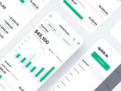 Bookkeeping Mobile Dashboard android app dashboad dashboard expenses financial flutter interaction invoice invoices ios iphone mobile product design quickbooks responsive saas tracker ui ux