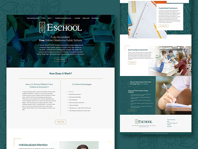 E-School - web academy charter clean design e learning green learning school virtual web web design website