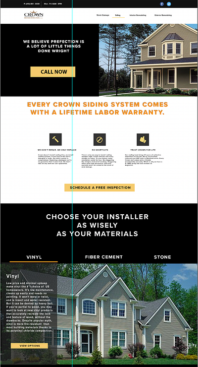 Landing Page for Crown Remodeling LLC bootstrap branding ccs color design graphics illustration layout logo marketing typography ui ui design ux ux design websdesign website design wordpress