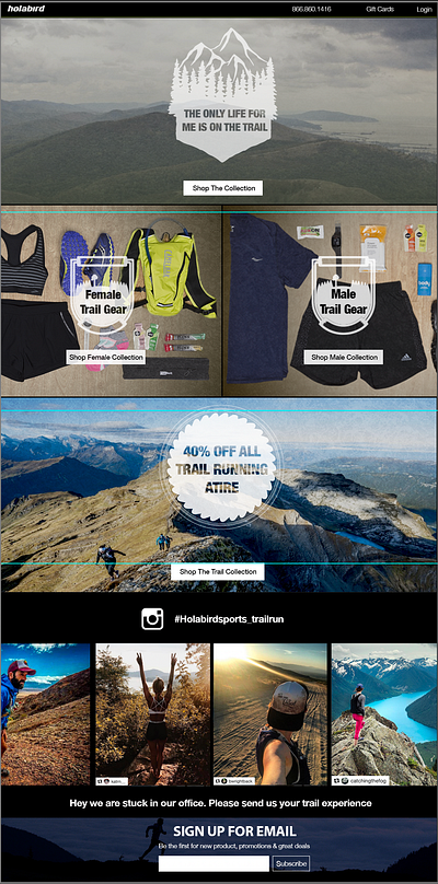 Landing Page Design for Sports Gear design graphics layout