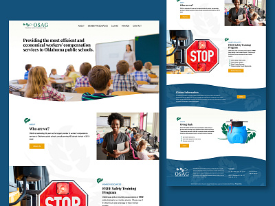 OSAG - web design blue clean design green public school web web design website