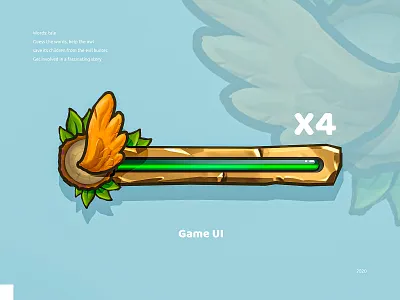 Wing progress bar adobe photoshop digital painting game interface game ui illustraion illustration art mobile game ui progress bar