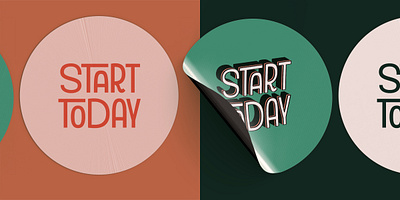 Start today stickers art deco branding cool design fun logotype retro retro font retro logo sticker typography vintage