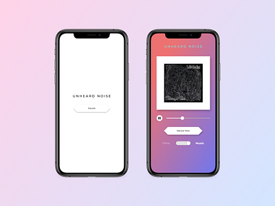Unheard Noise Music Discover App app app design branding geometric music app music app ui music discover typography ui ux web