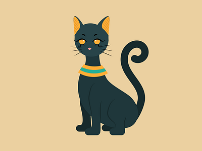 Egyptian Cat adobe illustrator ancient cat characterdesign egypt egyptian egyptian cat illustration illustrator vector art