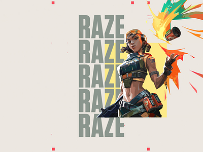 Valorant RAZE animation brasil gif logo motion motiongraphics raze type typography valorant