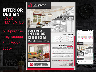 Interior Flyer Template - Interior Design Flyer ads advertising branding business flyer corporate corporate identity design design flyer event flyer flyer artwork flyer design graphic artist graphic design graphics design illustration interior interior design marketing photoshop professional flyer