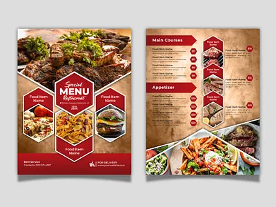 Restaurant Food Menu Design hamburger