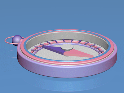 Сompass in cinema 4D after animation cinema4d gif illustration