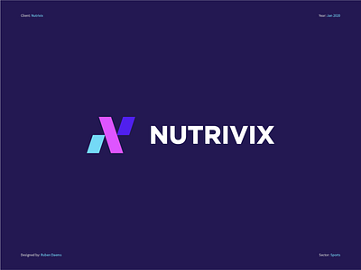 Nutrivix Sports Nutrition - Logo Design brand branding design designer fitness products fitnesscompany gym gym logo identity ingredients logo mark nutrition sporting sports branding symbol