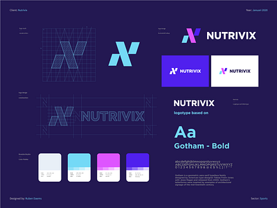 Nutrivix Sports Nutrition - Brand Identity branding design designer fitness fitness logo gym logo high quality innovative logo nutrition performances solution sporting sports branding sports logo sports nutrition