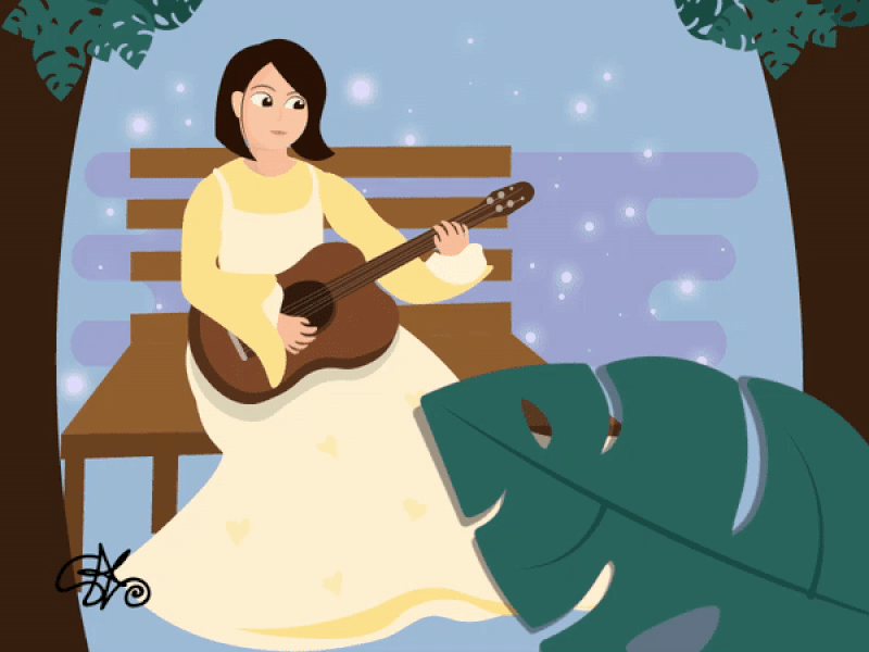 guitar animation design flat graphic design graphics design icon illustration illustrator motion design vector