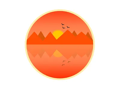 Sunrise Nature 2d design badge figma logo mirroring sunrise